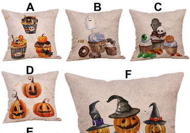 Halloween Pillow Cases  Linen Sofa Pumpkin ghosts