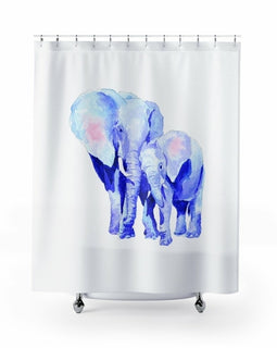 Mother and Baby Auspicious Elephant Shower Curtains Home Decor