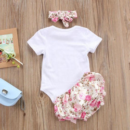 Toddler Girls Summer Clothing Set Letter Floral