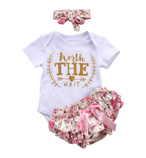 Toddler Girls Summer Clothing Set Letter Floral