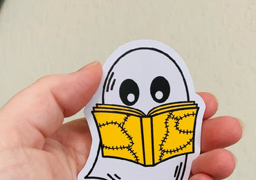 Stitched Book-Creepy Reader Stickers/Magnet